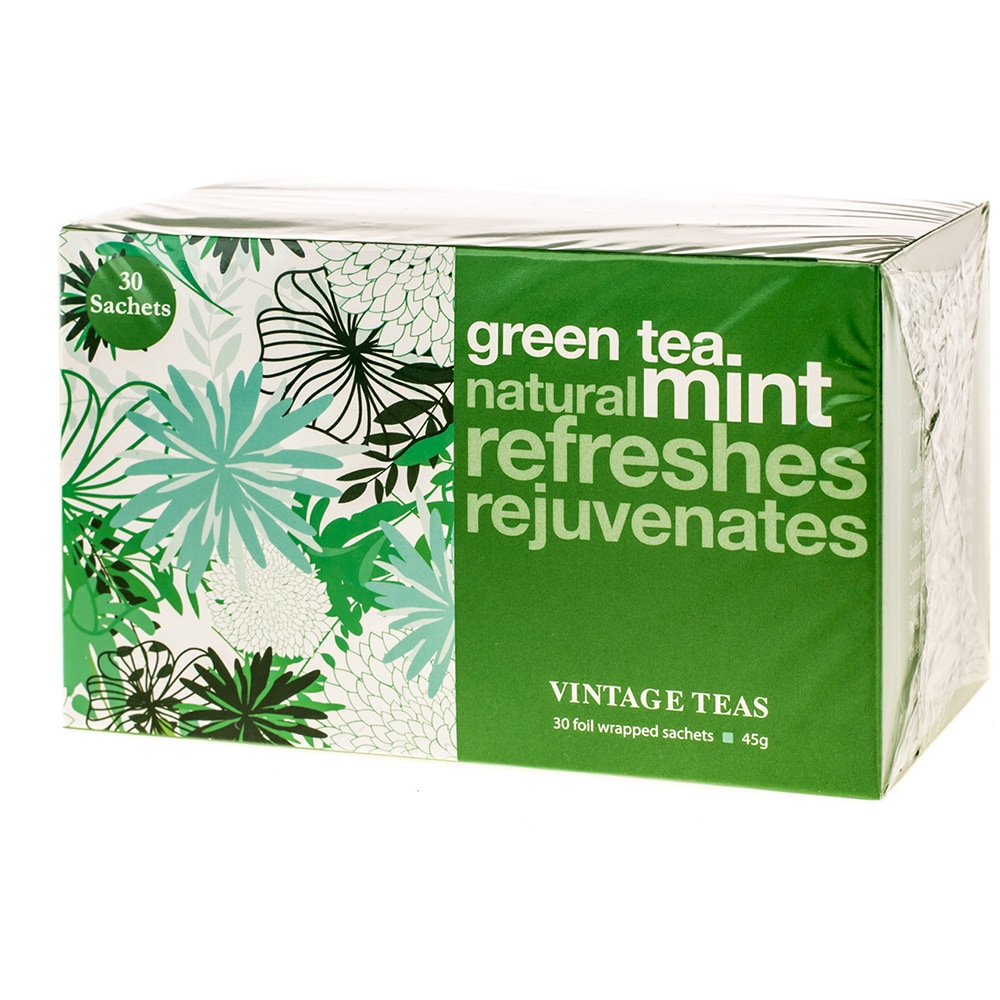 Ceai verde VINTAGE TEAS, Menta, 45g, 30 buc