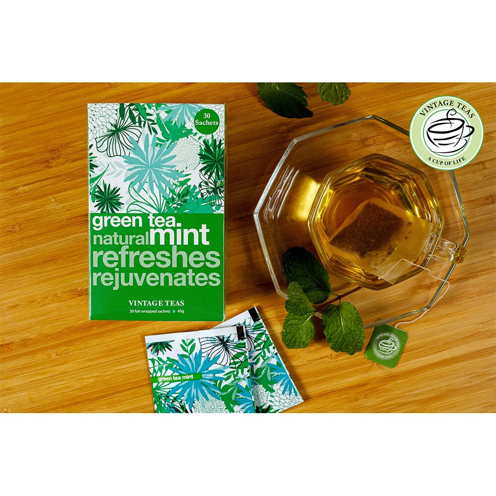 Ceai verde VINTAGE TEAS, Menta, 45g, 30 buc
