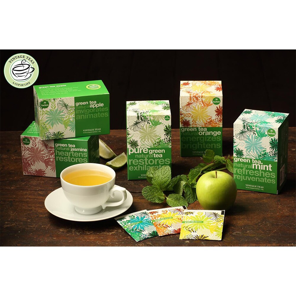 Ceai verde VINTAGE TEAS, Menta, 45g, 30 buc