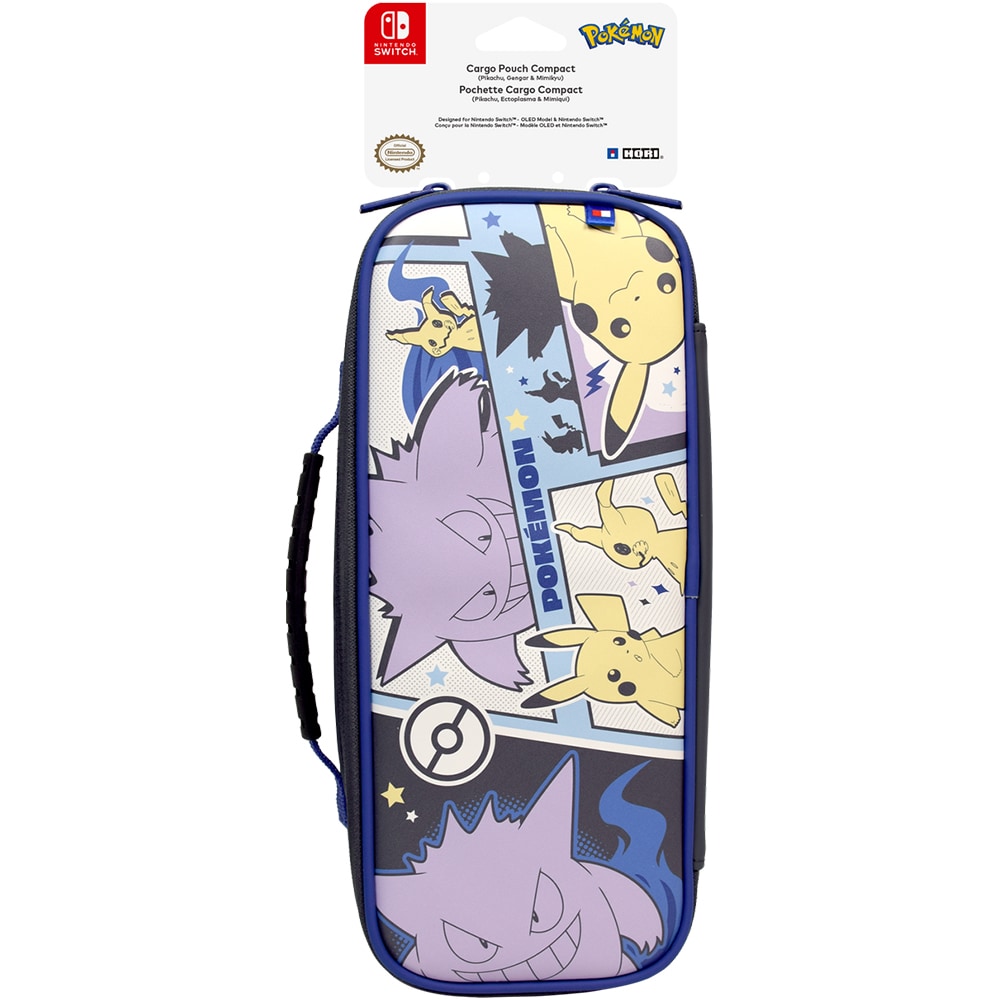 Husa protectie HORI Cargo Pouch Compact (Pikachu, Gengar & Mimikyu) pentru Nintendo Switch/OLED/Lite/Joy-Con NSW-412U, multicolor