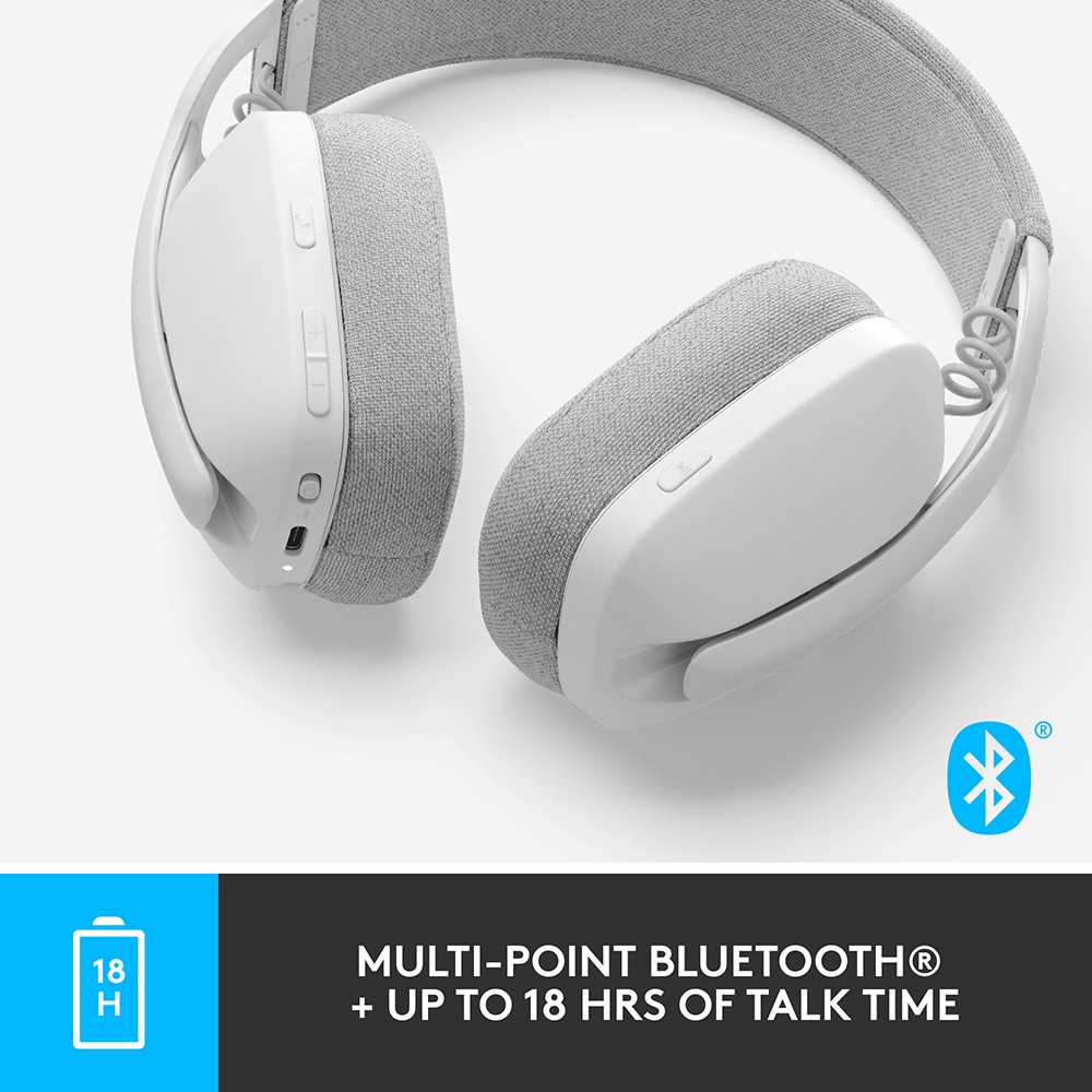 Casti PC LOGITECH Zone Vibe 100, Bluetooth, alb