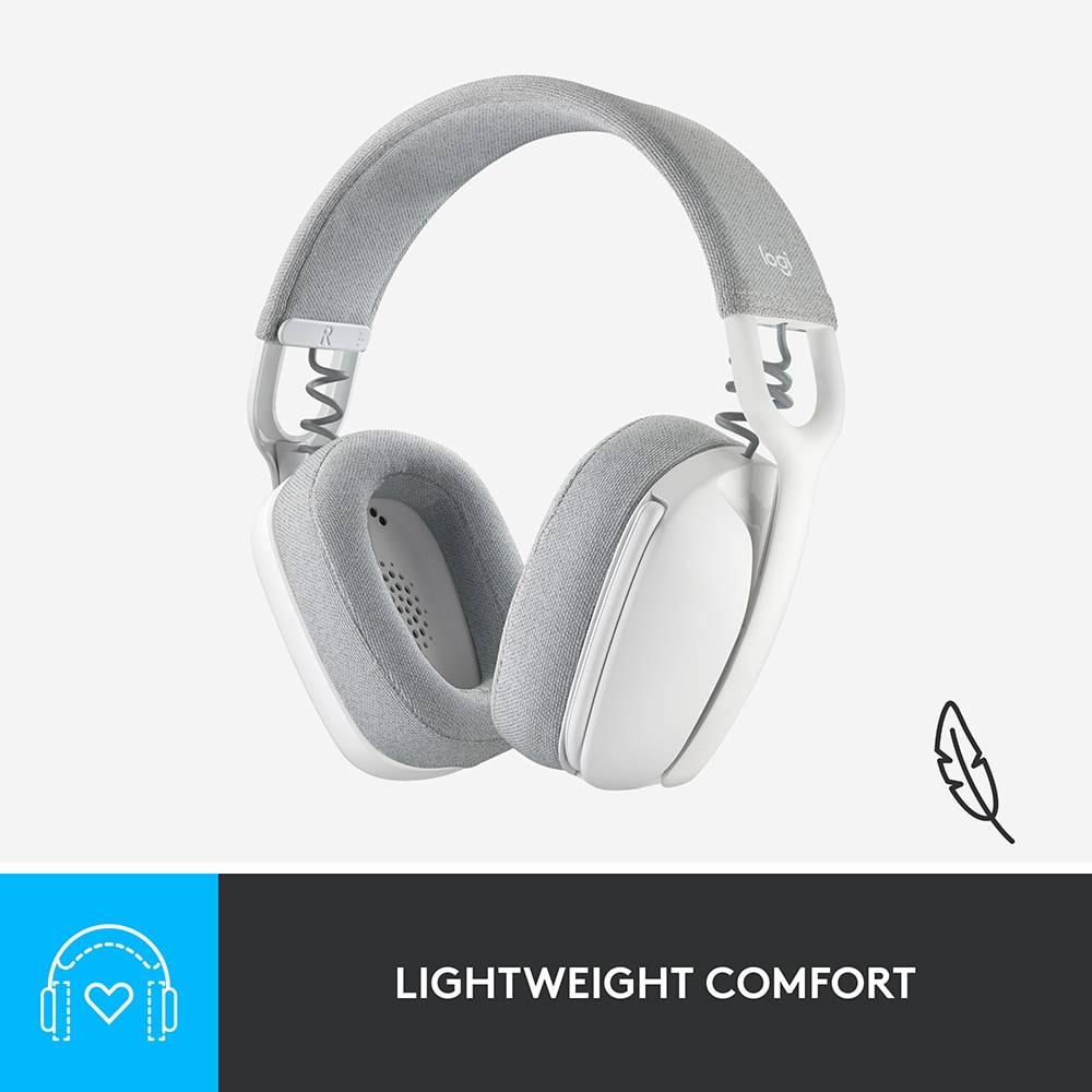 Casti PC LOGITECH Zone Vibe 100, Bluetooth, alb