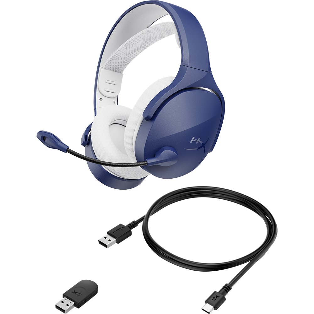 Casti Gaming Wireless HyperX Cloud Jet, Signature HyperX Sound, multiplatforma, albastru deschis