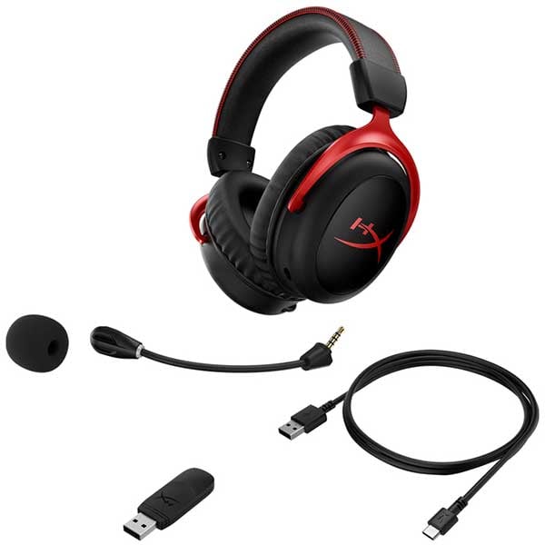Casti Gaming Wireless HyperX Cloud II Wireless, 7.1 surround, negru-rosu