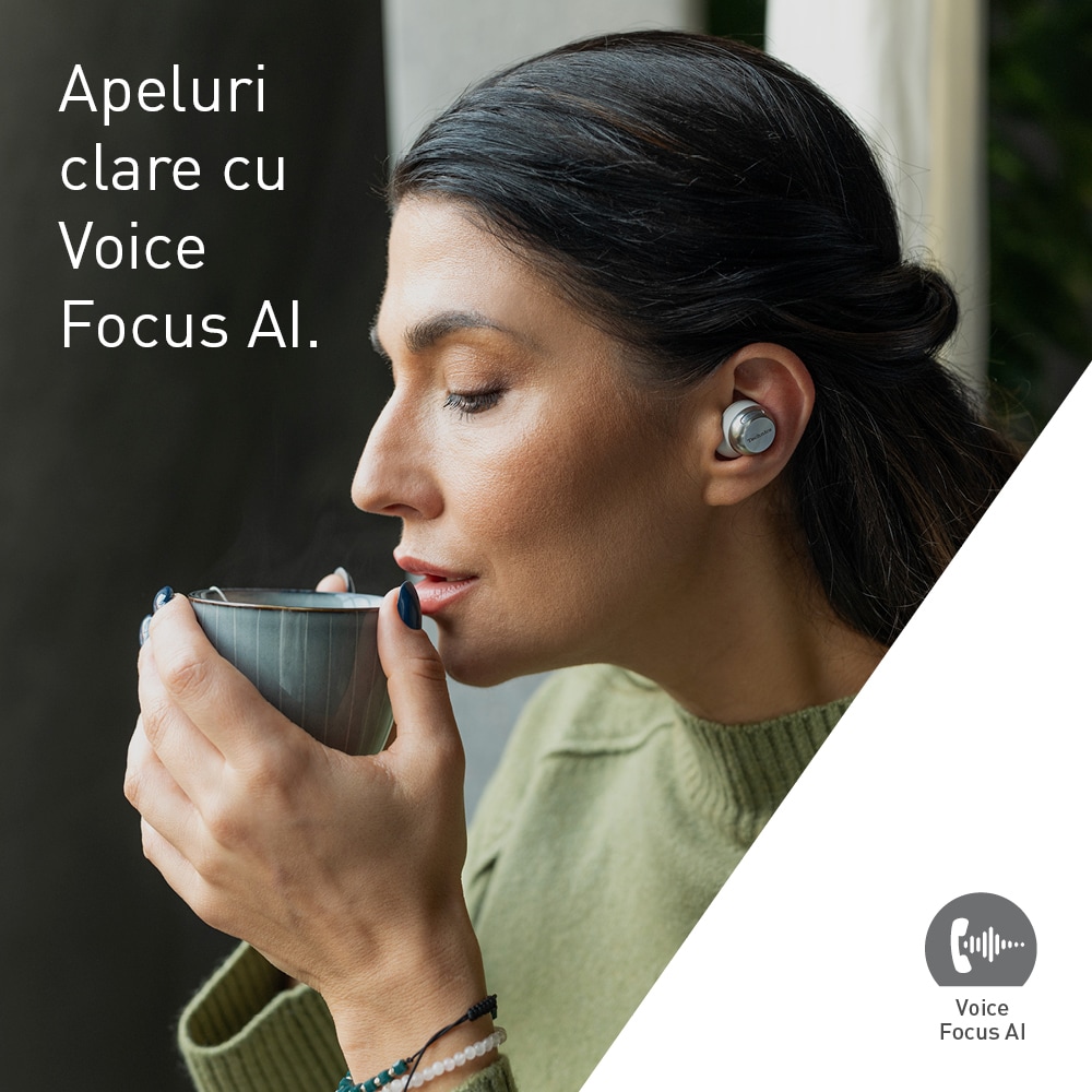 Casti TECHNICS EAH-AZ100E-S, True Wireless, Bluetooth, In-ear, Microfon, Noise Cancelling, Carcasa incarcare wireless, argintiu