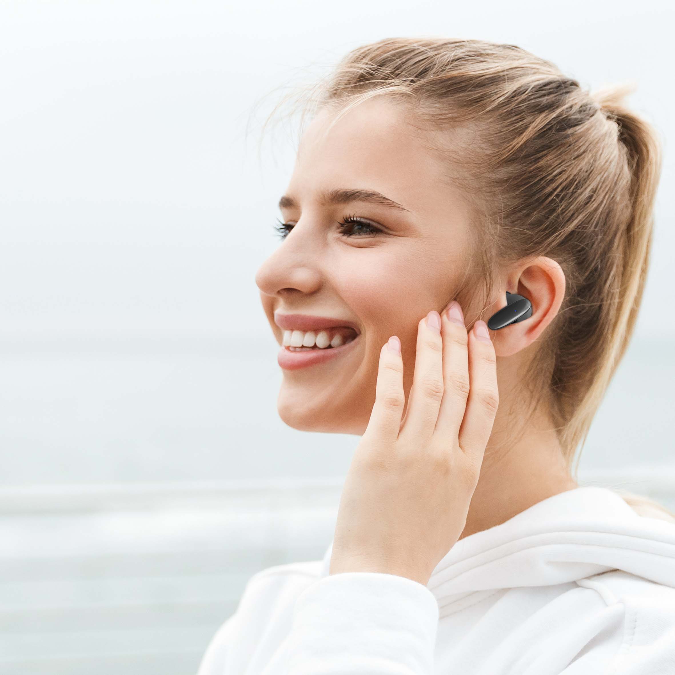 Casti PROMATE Lush, True wireless, Bluetooth, In-ear, Microfon, negru