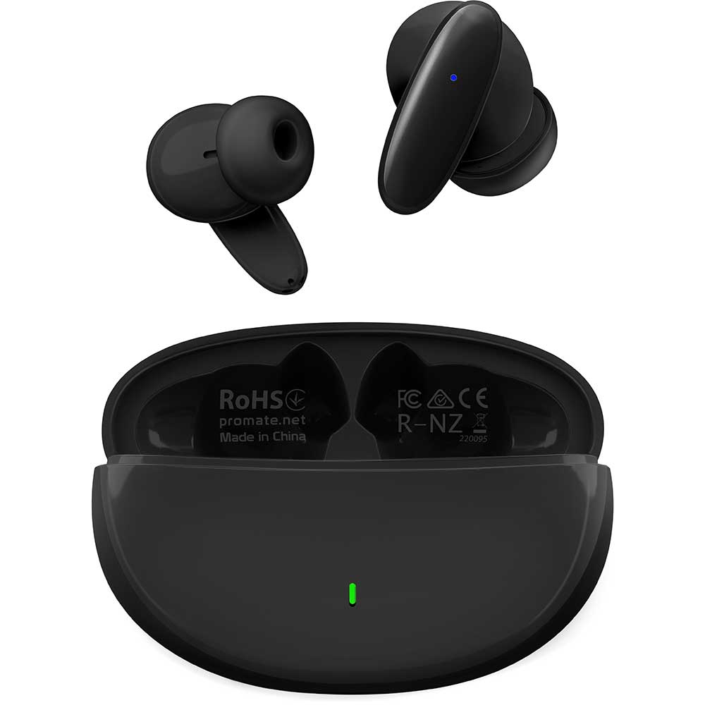 Casti PROMATE Lush, True wireless, Bluetooth, In-ear, Microfon, negru