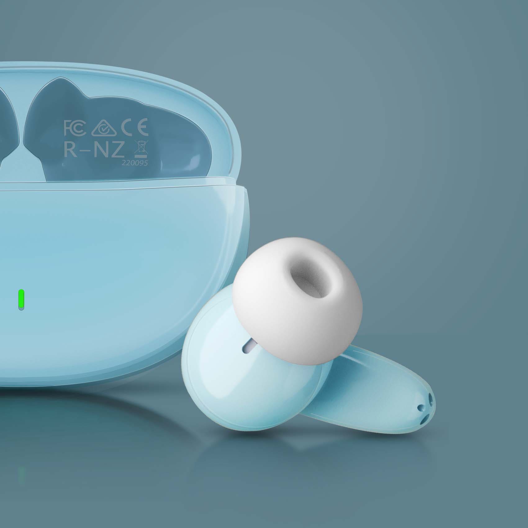 Casti PROMATE Lush, True wireless, Bluetooth, In-ear, Microfon, albastru