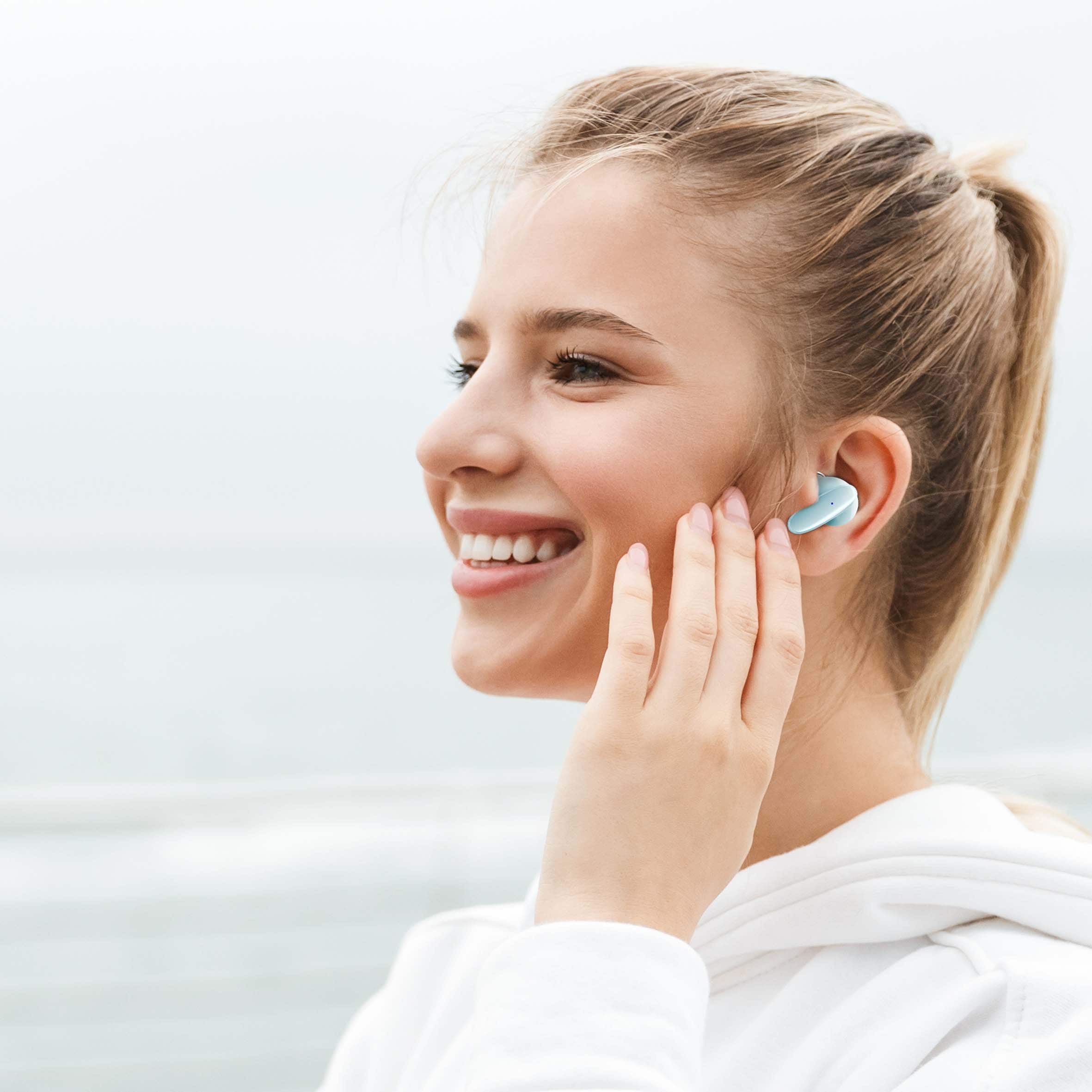 Casti PROMATE Lush, True wireless, Bluetooth, In-ear, Microfon, albastru