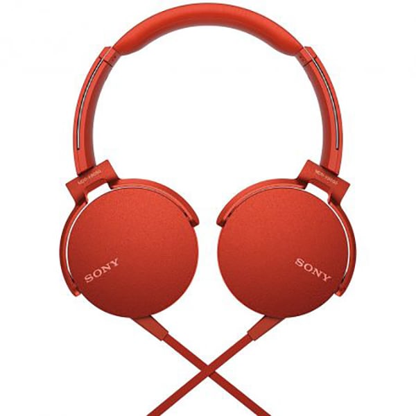 Casti SONY MDR-XB550APR, Cu Fir, On-Ear, Microfon, rosu