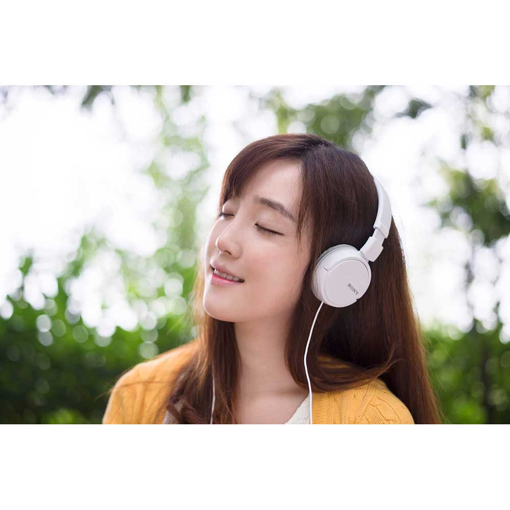 Casti SONY MDR-ZX110W, Cu Fir, On-Ear, alb