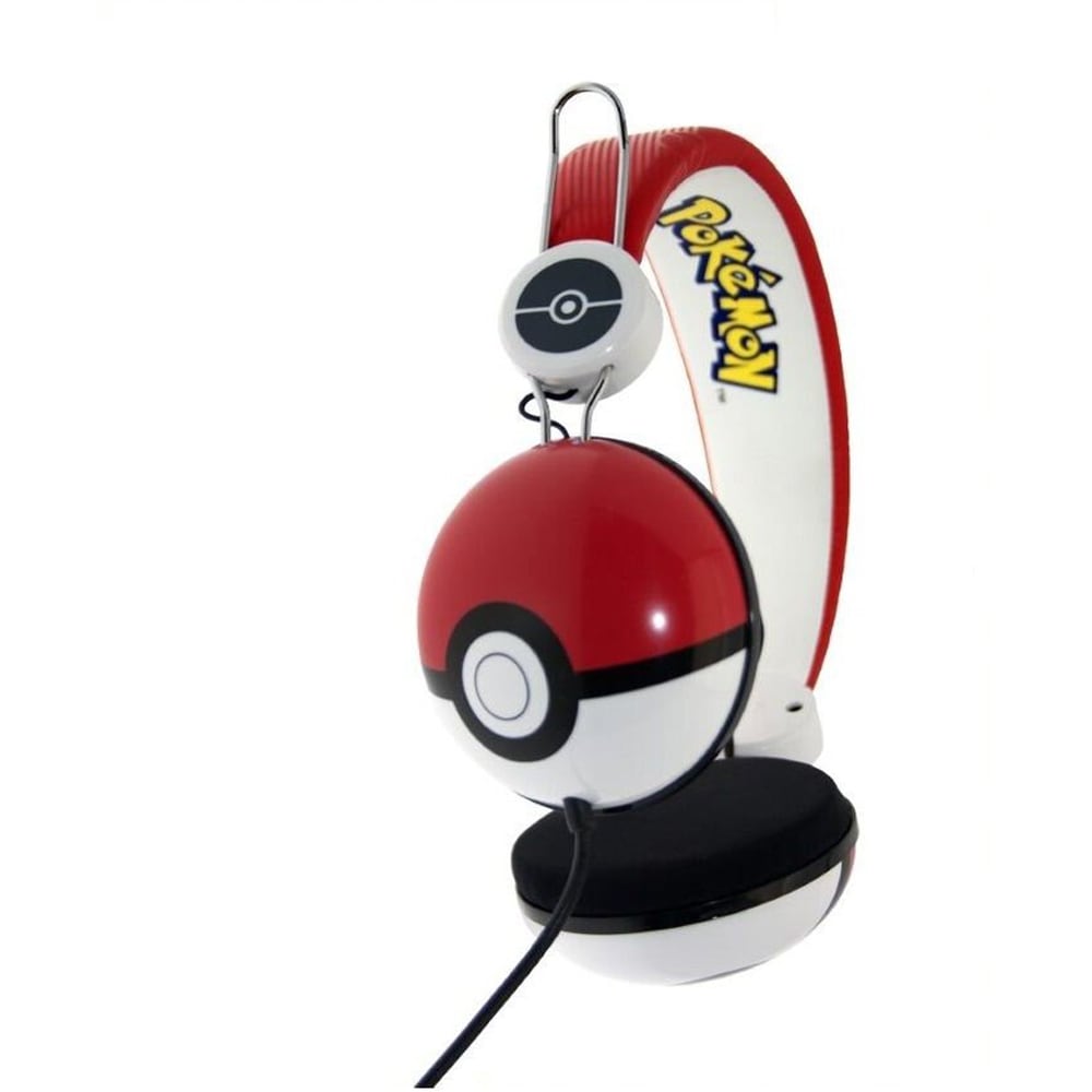 Casti pentru copii OTL Pokemon Pokeball, Cu fir, On-ear, rosu