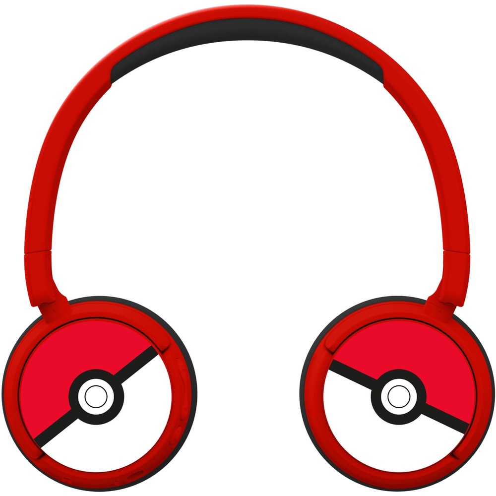 Casti pentru copii OTL Pokemon Pokeball, Bluetooth, On-ear, Microfon, rosu