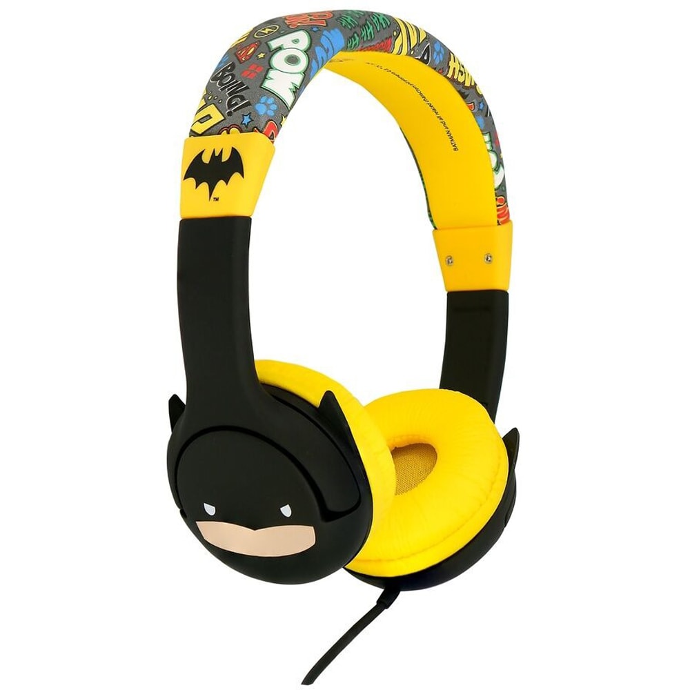 Casti pentru copii OTL Batman, Cu fir, On-ear, negru-galben
