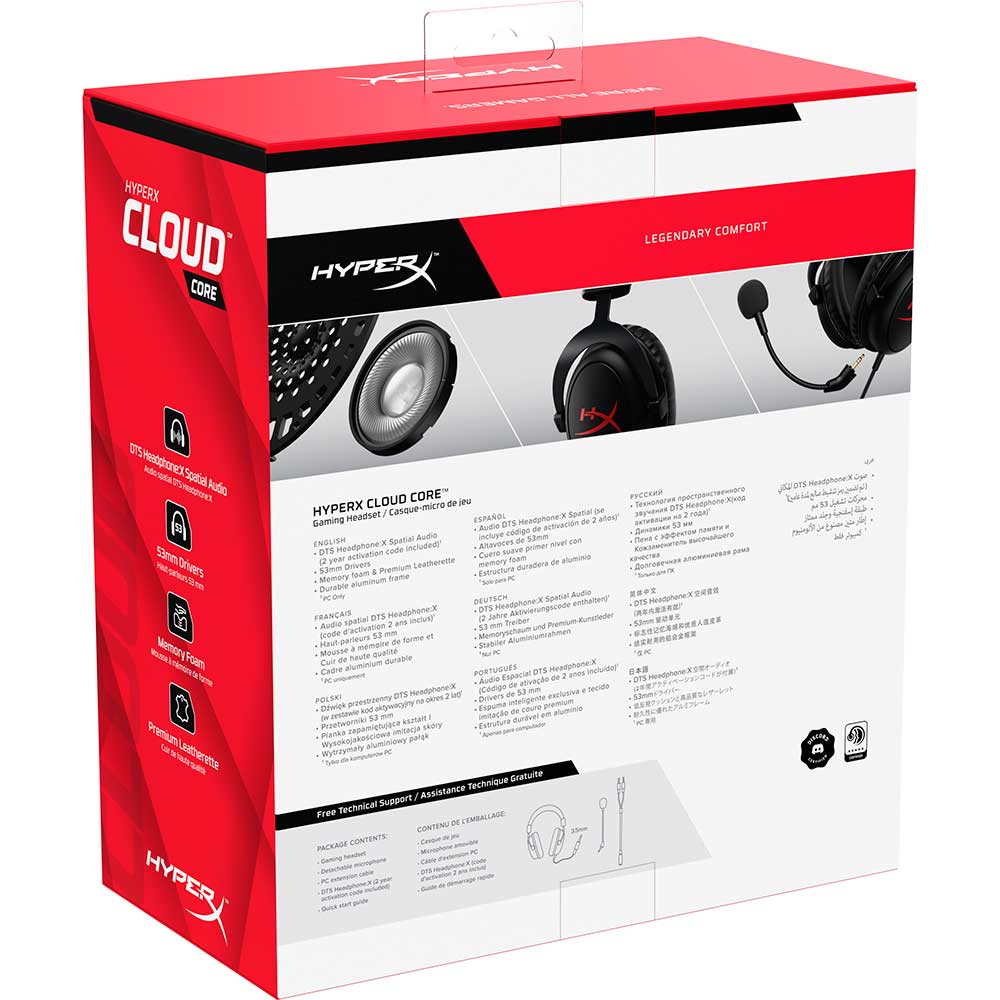 Casti Gaming HyperX Cloud Core, 3.5mm, multiplatforma, negru