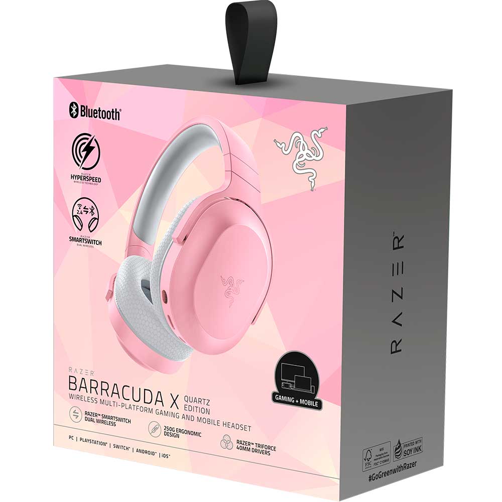 Casti Gaming Wireless RAZER Barracuda X 2022, 7.1, 3.5mm, USB, multiplatforma, Quartz