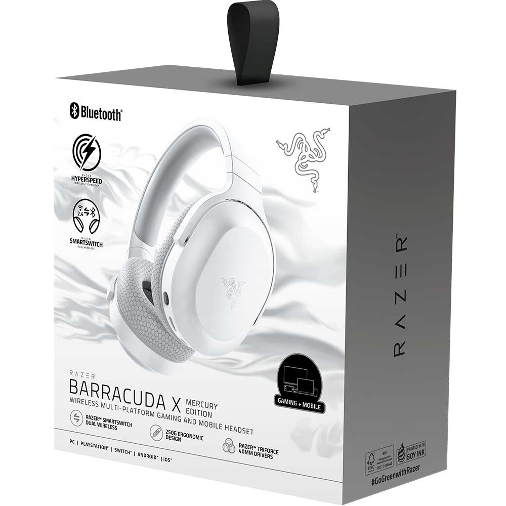 Casti Gaming Wireless RAZER Barracuda X 2022, 7.1, 3.5mm, USB, multiplatforma, Mercury
