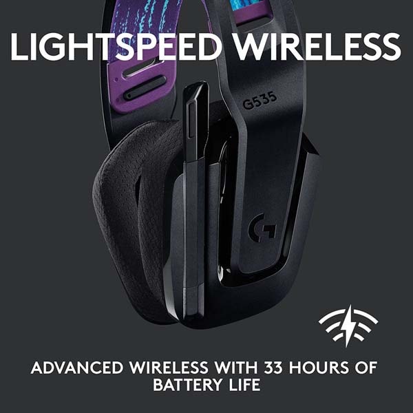 Casti Gaming Wireless LOGITECH G535 LIGHTSPEED, multiplatforma, 3.5mm, negru