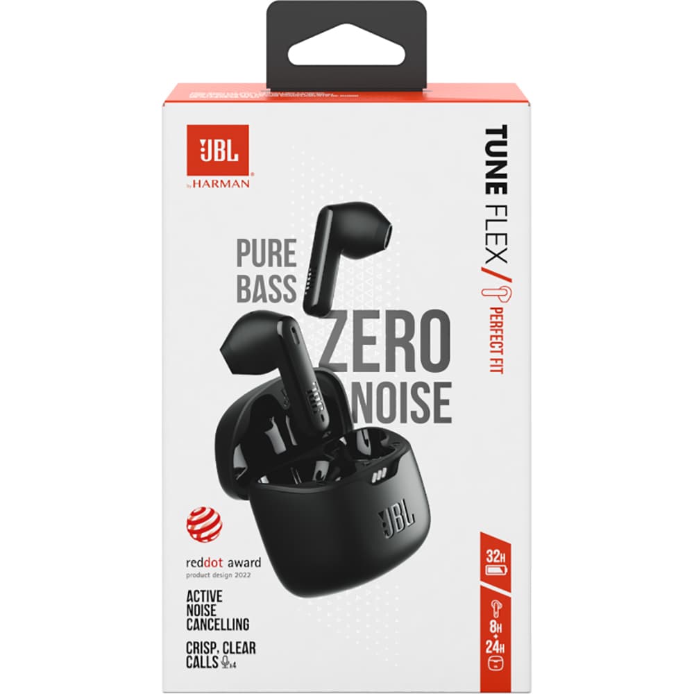 Casti JBL Tune Flex, True wireless, Bluetooth, In-ear, Microfon, Active Noise Cancelling, negru
