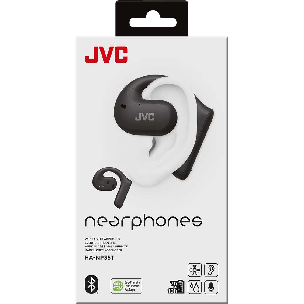 Casti JVC Nearphones HA-NP35T-B-U, True Wireless, Bluetooth, Open-ear, Microfon, negru