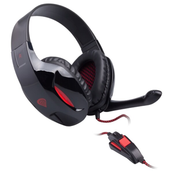 Casti Gaming NATEC Genesis H44, stereo, 3.5mm, negru-rosu