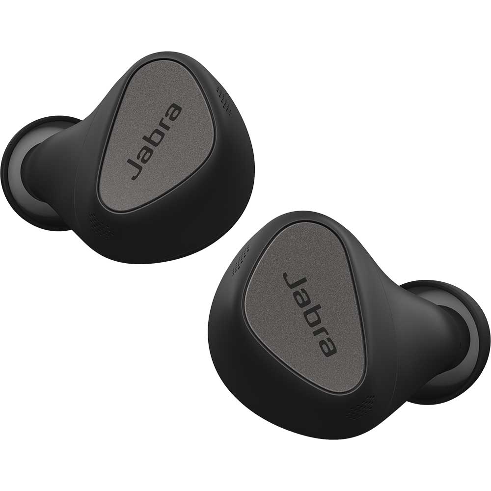 Casti JABRA Elite 5, True Wireless, Bluetooth, In-Ear, Microfon, Noise Cancelling, Carcasa incarcare wireless, Titanium Black