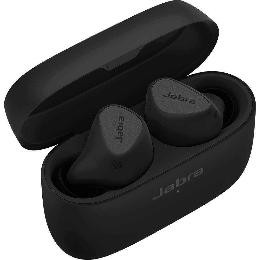 Casti JABRA Elite 5, True Wireless, Bluetooth, In-Ear, Microfon, Noise Cancelling, Carcasa incarcare wireless, Titanium Black