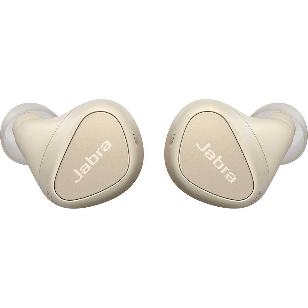 Casti JABRA Elite 5, True Wireless, Bluetooth, In-Ear, Microfon, Noise Cancelling, Carcasa incarcare wireless, Gold-Beige