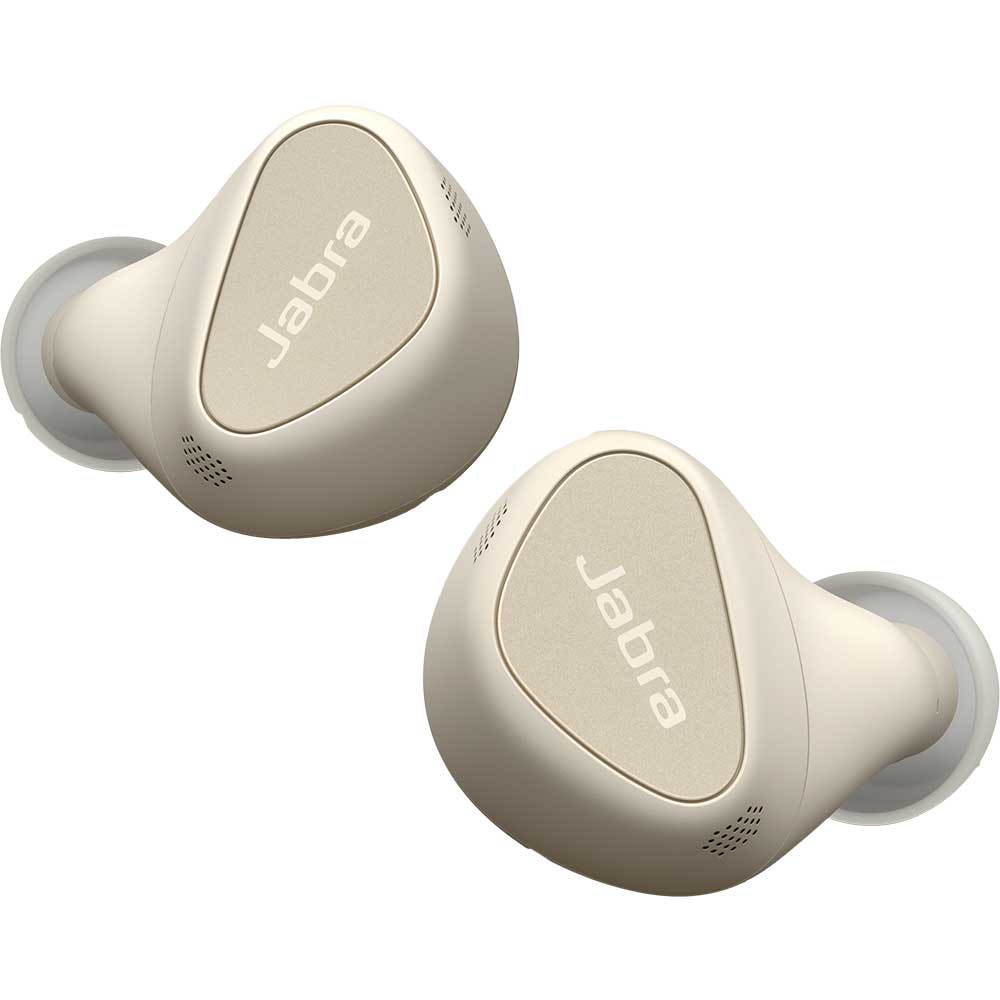 Casti JABRA Elite 5, True Wireless, Bluetooth, In-Ear, Microfon, Noise Cancelling, Carcasa incarcare wireless, Gold-Beige
