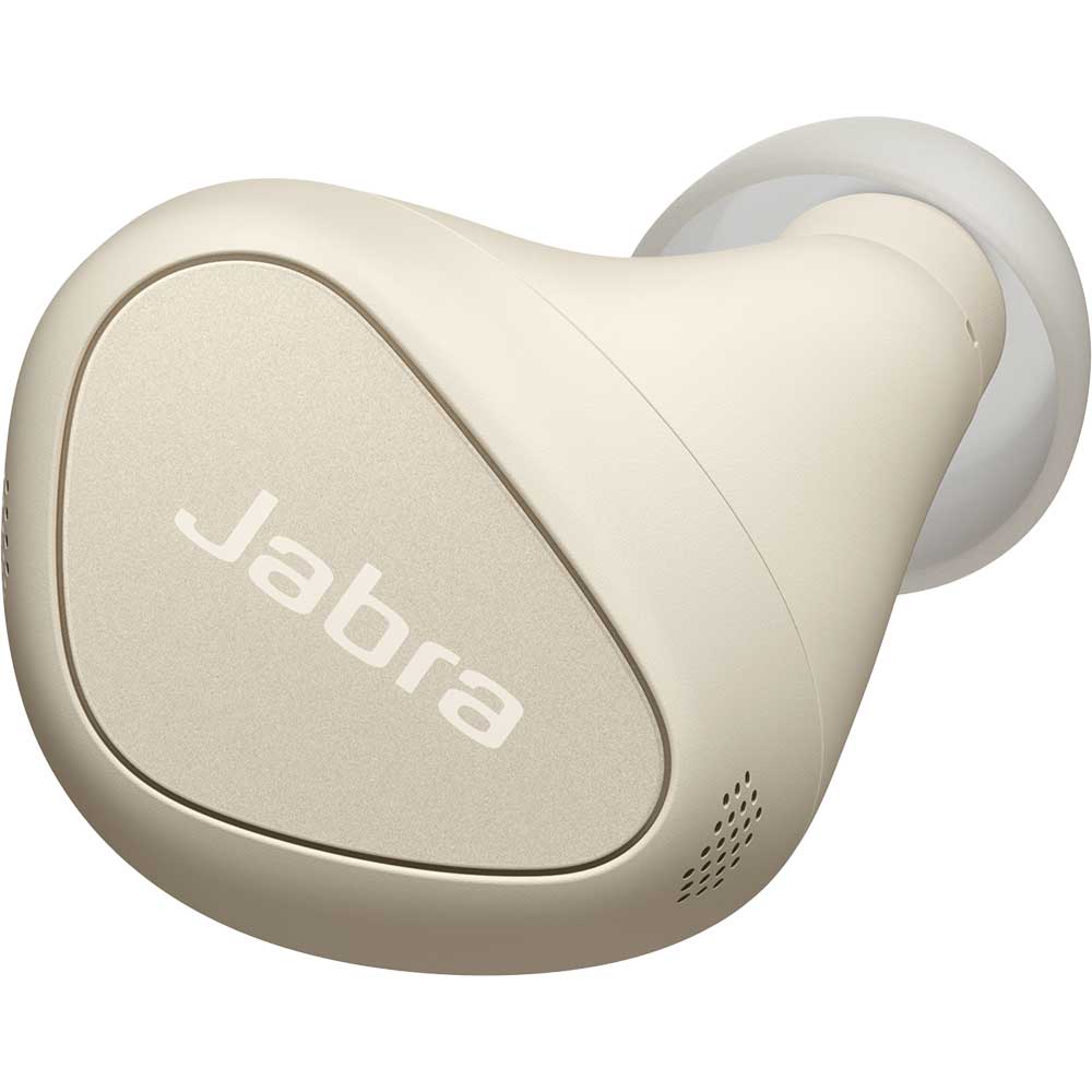 Casti JABRA Elite 5, True Wireless, Bluetooth, In-Ear, Microfon, Noise Cancelling, Carcasa incarcare wireless, Gold-Beige
