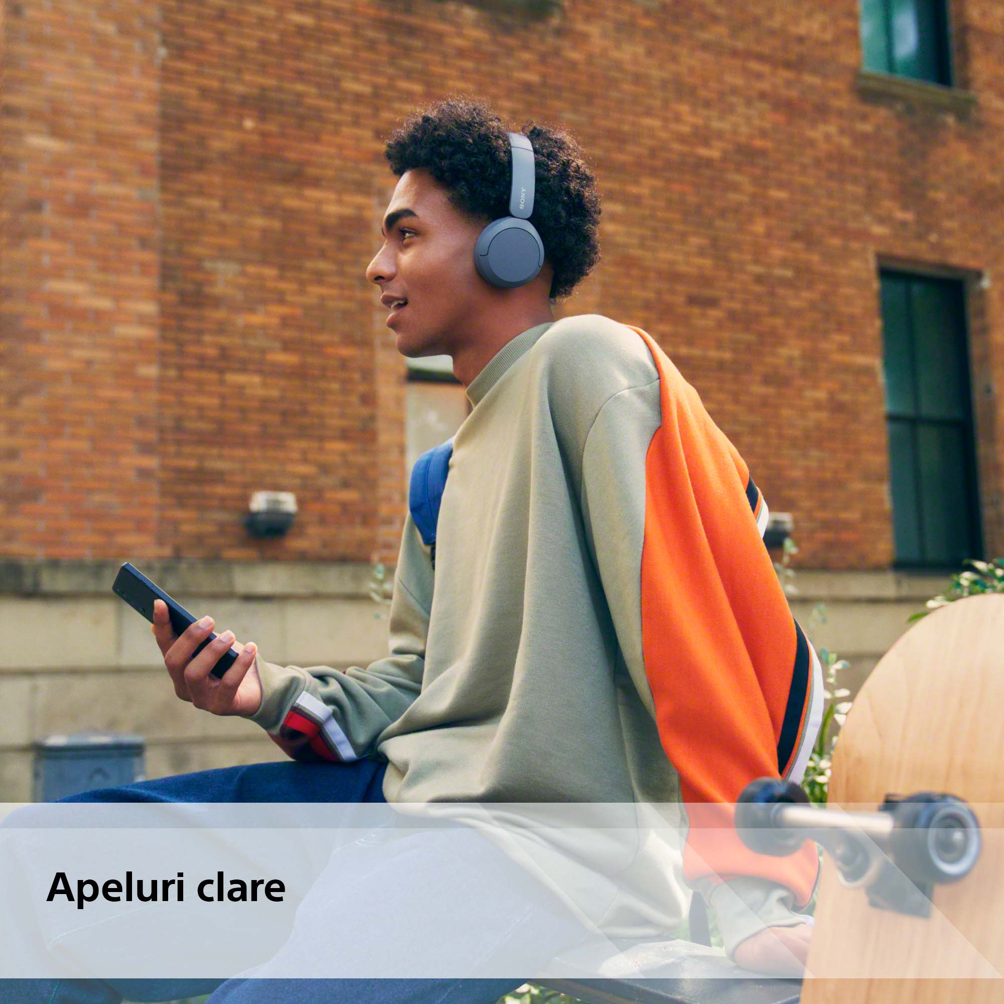 Casti SONY WH-CH520L, Bluetooth, On-Ear, Microfon, albastru