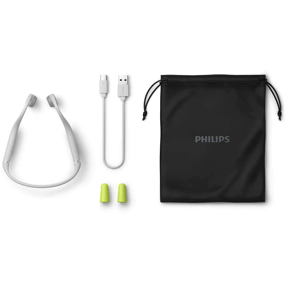 Casti conductie osoasa pentru copii PHILIPS TAK4607GY/00, Bluetooth, In-Ear, Microfon, gri