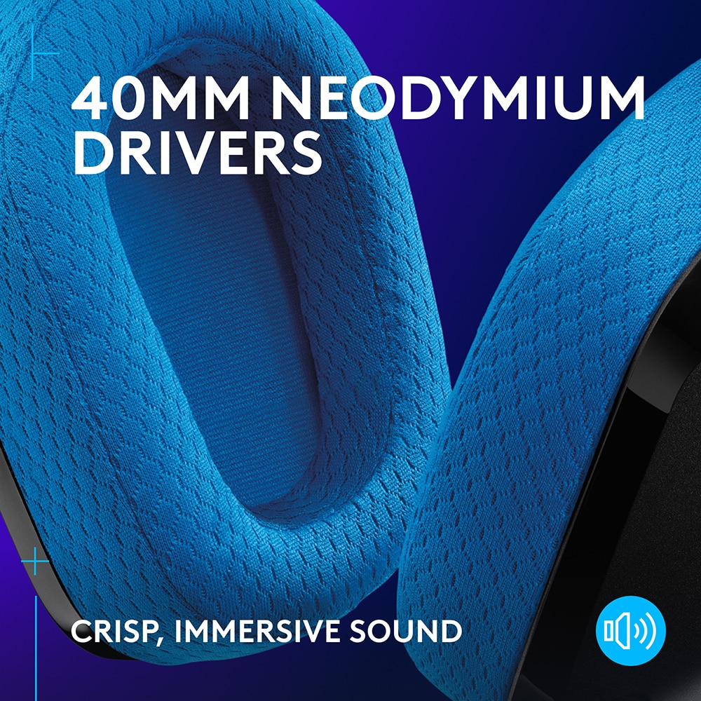 Casti Gaming Wireless LOGITECH G535 LIGHTSPEED, multiplatforma, negru-albastru