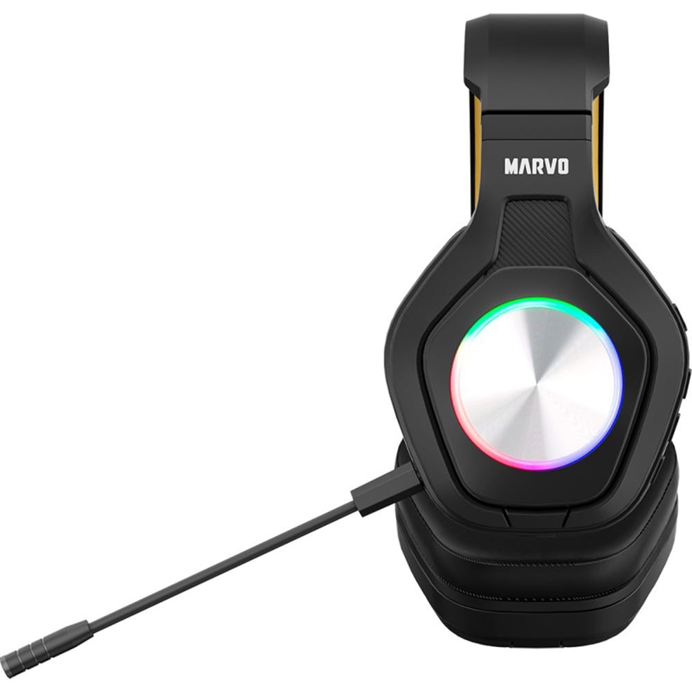 Casti Gaming Wireless MARVO HG9084W Pulz 80W, multiplatforma, stereo, 3.5mm, negru