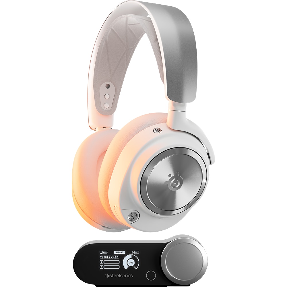 Casti Gaming Wireless STEELSERIES Arctis Nova Pro Wireless, Spatial Audio, multiplatforma, alb