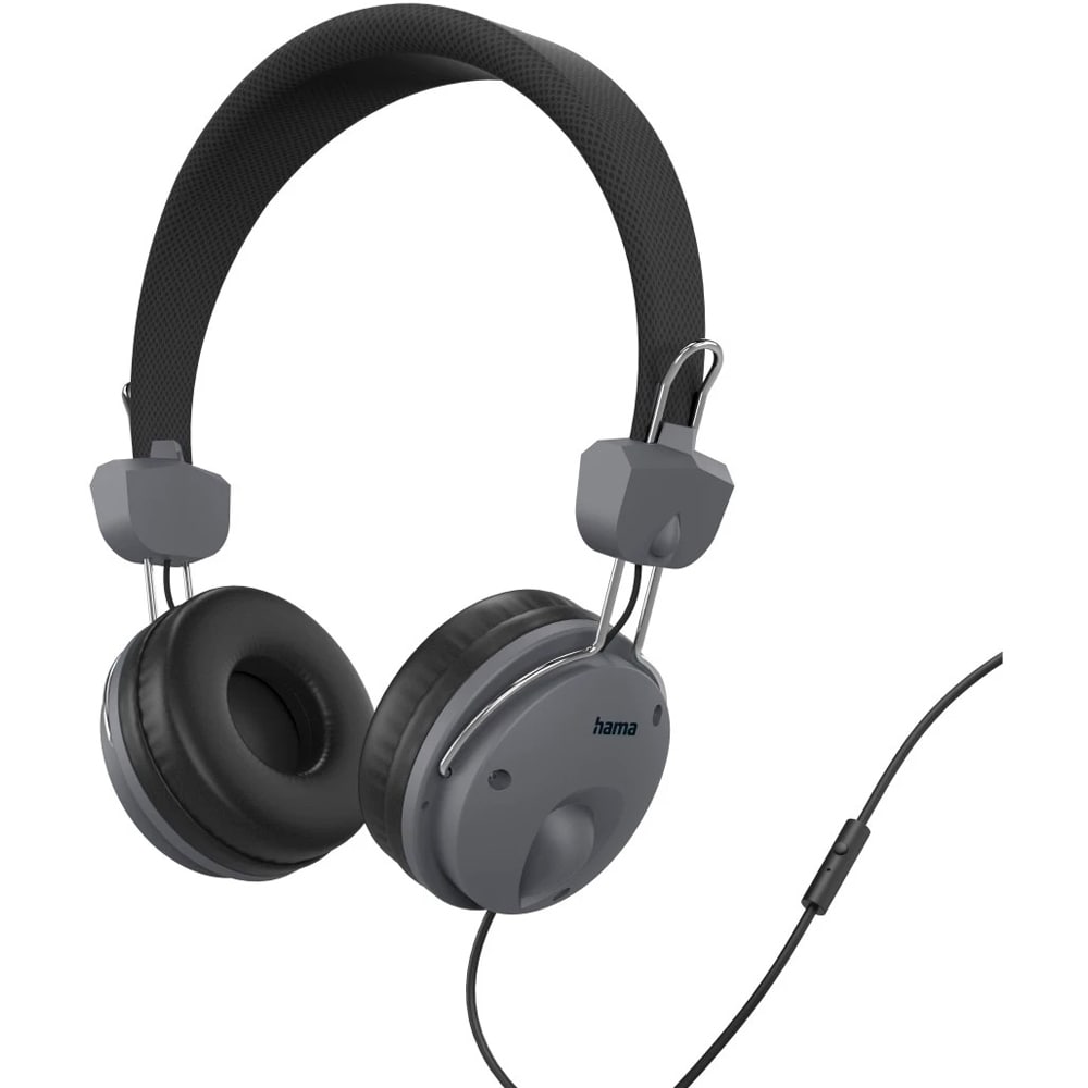 Casti HAMA Fun, Cu Fir, On-Ear, Microfon, negru