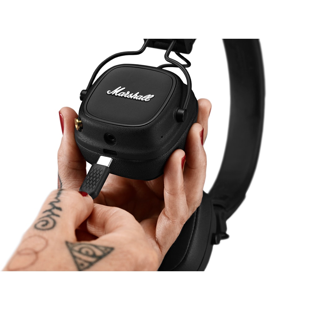 Casti MARSHALL Major IV, Bluetooth, On-ear, Microfon, Incarcare Wireless, Black