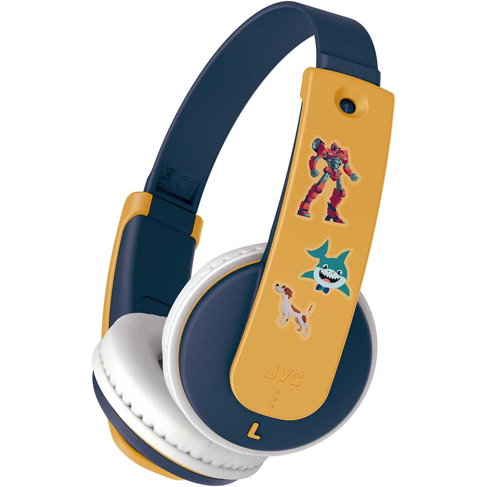 Casti pentru copii JVC Tinyphones HA-KD10W-Y-E, Bluetooth, On-Ear, Microfon, albastru-galben