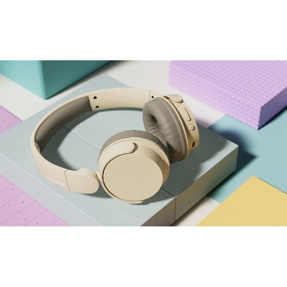 Casti PHILIPS TAH3209BG/00, Bluetooth, On-Ear, Microfon, bej