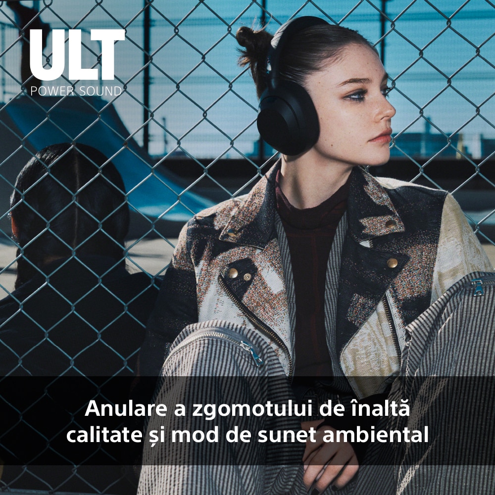 Casti SONY ULT WEAR WH-ULT900NB, Bluetooth, Over-ear, Microfon, Noise Cancelling, Black