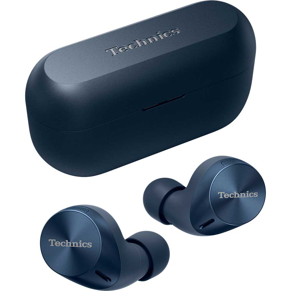 Casti TECHNICS EAH-AZ60M2EA, True Wireless, Bluetooth, In-ear, Microfon, Noise Cancelling, Carcasa incarcare wireless, albastru