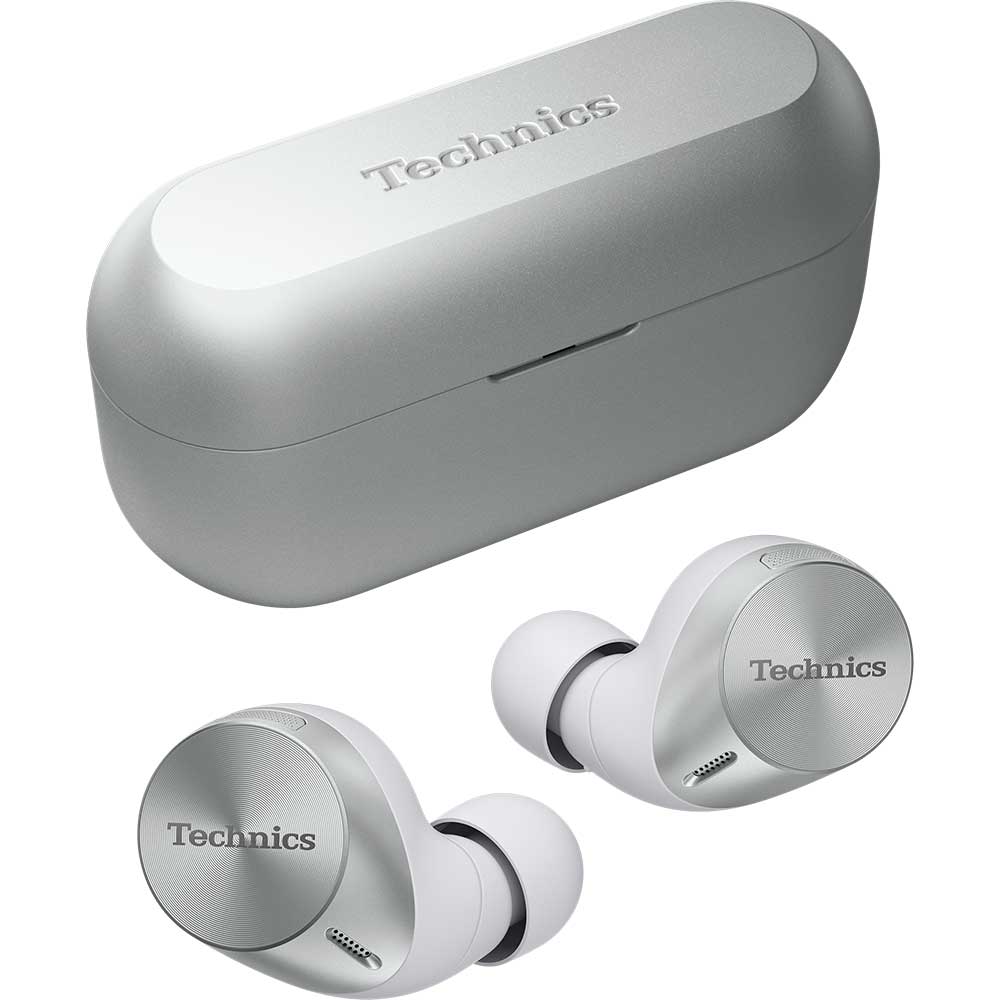 Casti TECHNICS EAH-AZ60M2ES, True Wireless, Bluetooth, In-ear, Microfon, Noise Cancelling, Carcasa incarcare wireless, argintiu