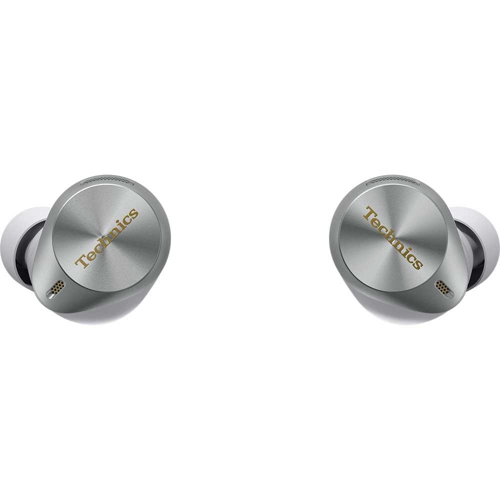 Casti TECHNICS EAH-AZ80E-S, True Wireless, Bluetooth, In-ear, Microfon, Noise Cancelling, Carcasa incarcare wireless, argintiu