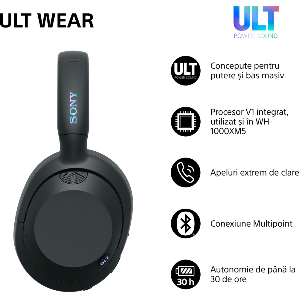 Casti SONY ULT WEAR WH-ULT900NB, Bluetooth, Over-ear, Microfon