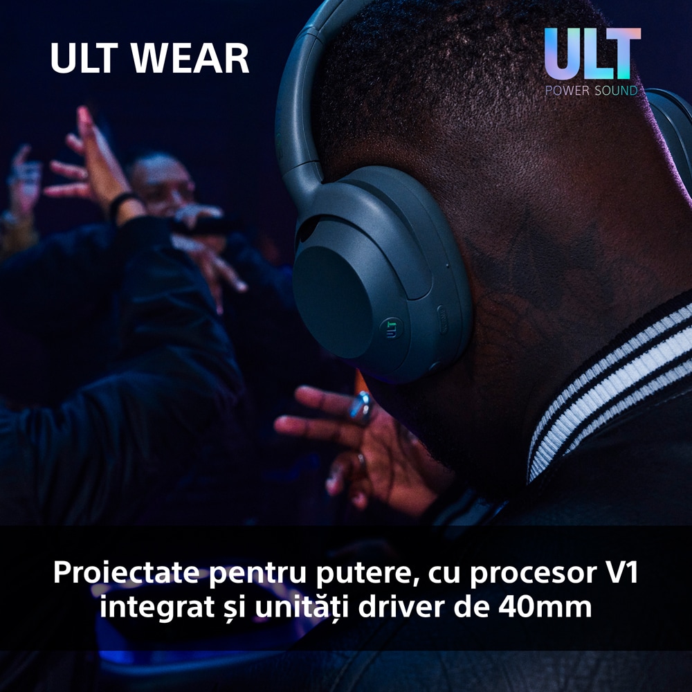 Casti SONY ULT WEAR WH-ULT900NB, Bluetooth, Over-ear, Microfon, Noise Cancelling, Black
