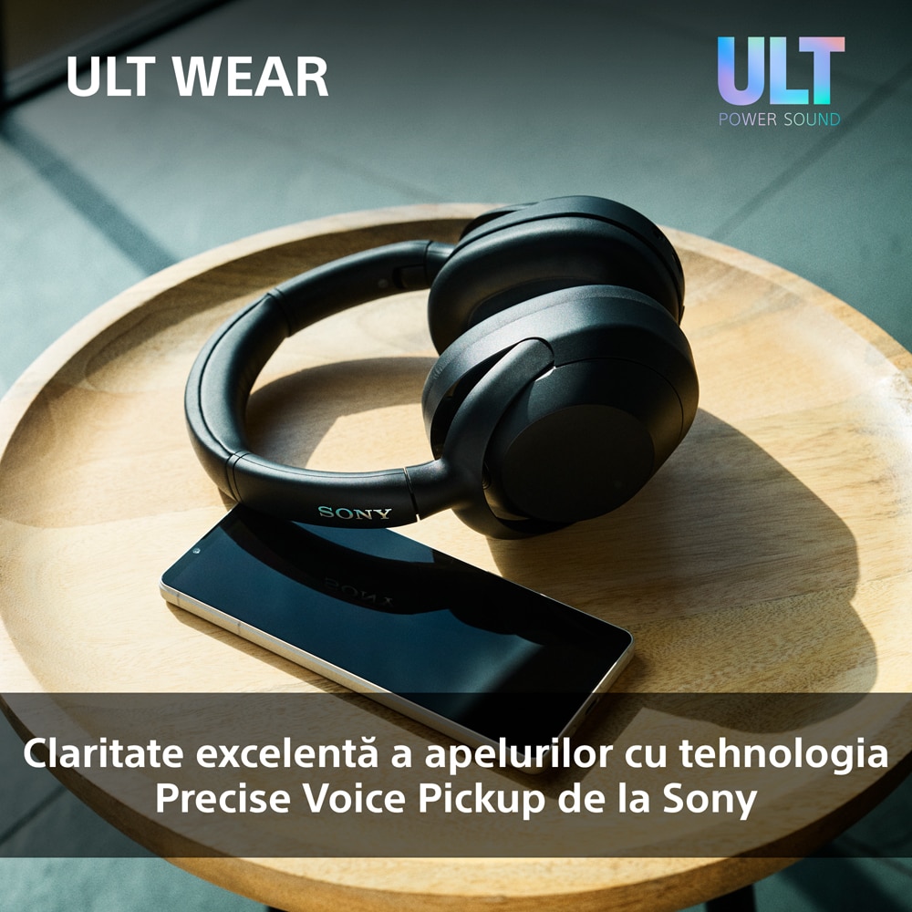 Casti SONY ULT WEAR WH-ULT900NB, Bluetooth, Over-ear, Microfon, Noise Cancelling, Black