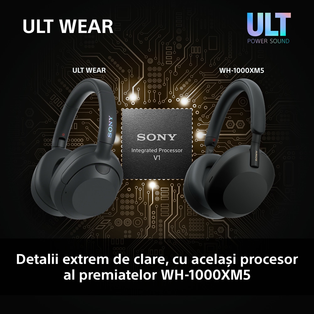 Casti SONY ULT WEAR WH-ULT900NB, Bluetooth, Over-ear, Microfon