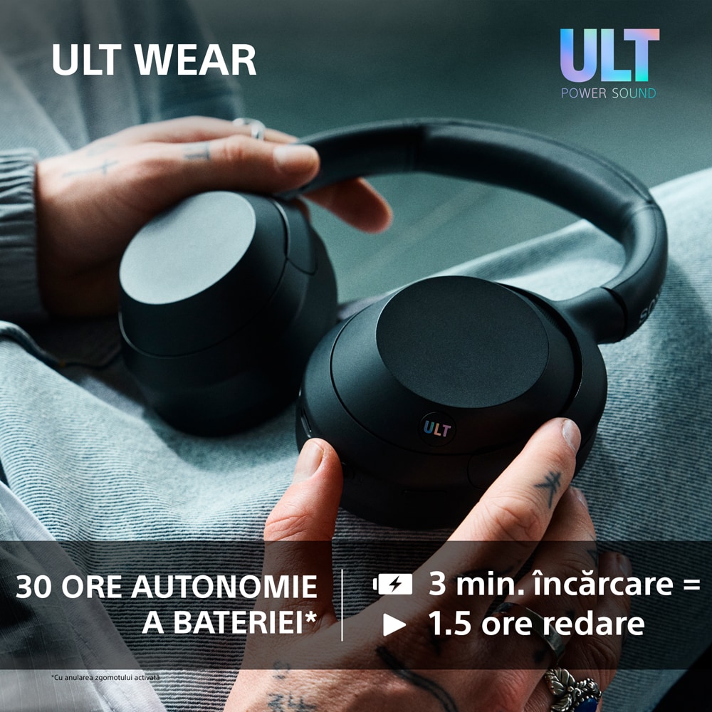 Casti SONY ULT WEAR WH-ULT900NB, Bluetooth, Over-ear, Microfon