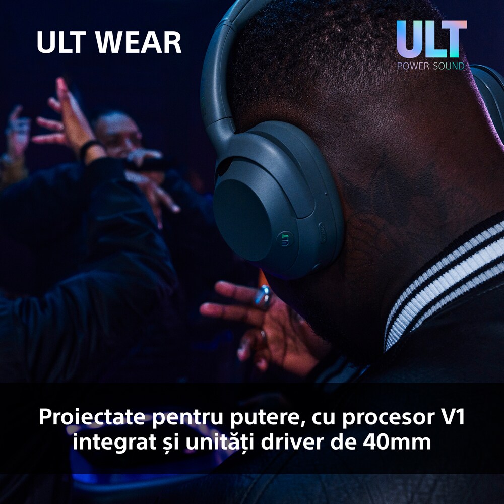 Casti SONY ULT WEAR WH-ULT900NW, Bluetooth, Over-ear, Microfon, Noise Cancelling, White