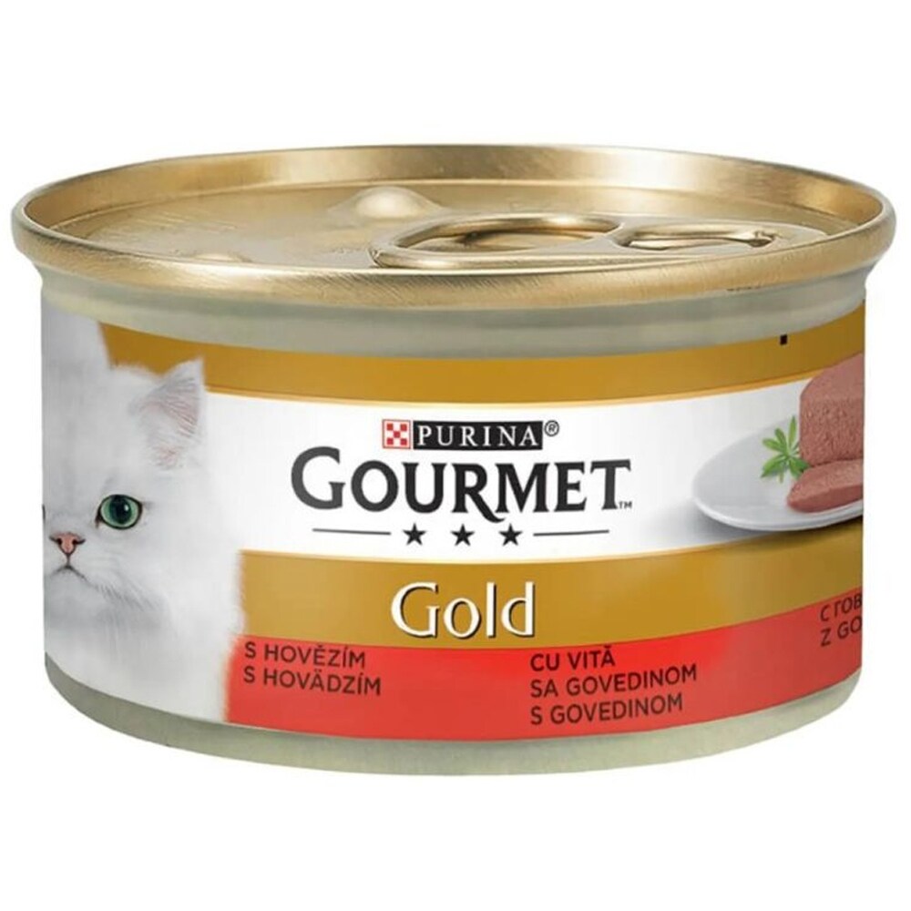 Hrana umeda pentru pisici PURINA GOURMET Gold Mousee, Vita, 24 x 85g